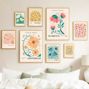 paint art flowers wall poster flower market canvas wall art roomtery