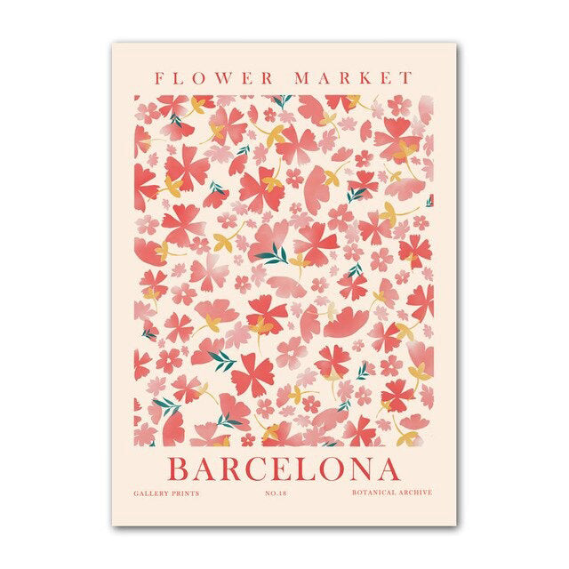 paint art flowers wall poster flower market canvas wall art roomtery