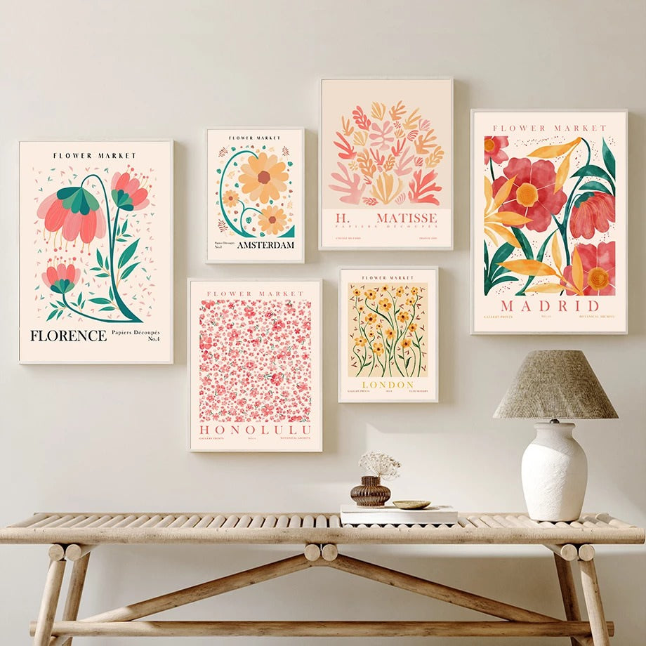 paint art flowers wall poster flower market canvas wall art roomtery