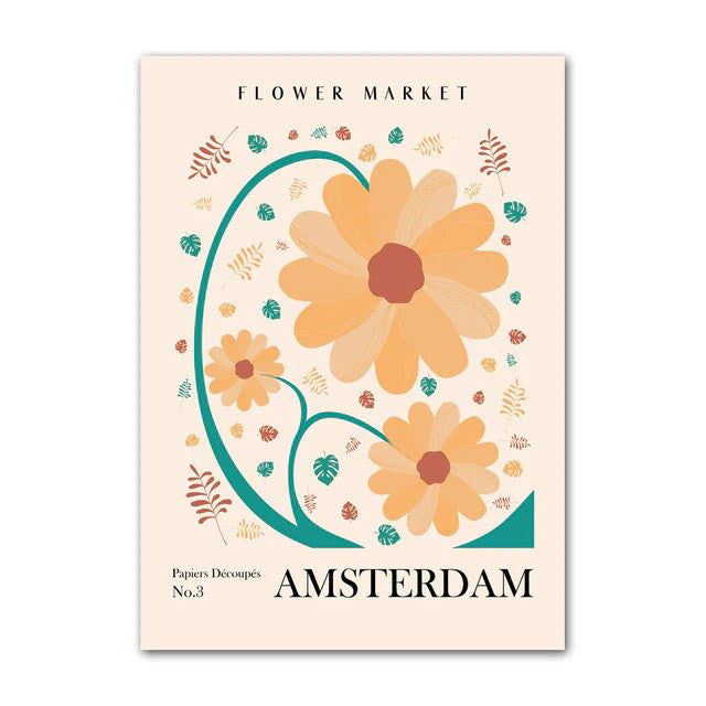 paint art flowers wall poster flower market canvas wall art roomtery