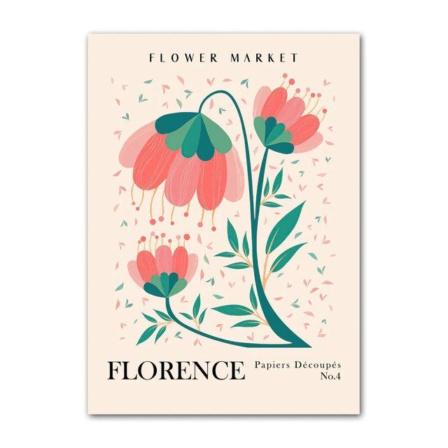 paint art flowers wall poster flower market canvas wall art roomtery