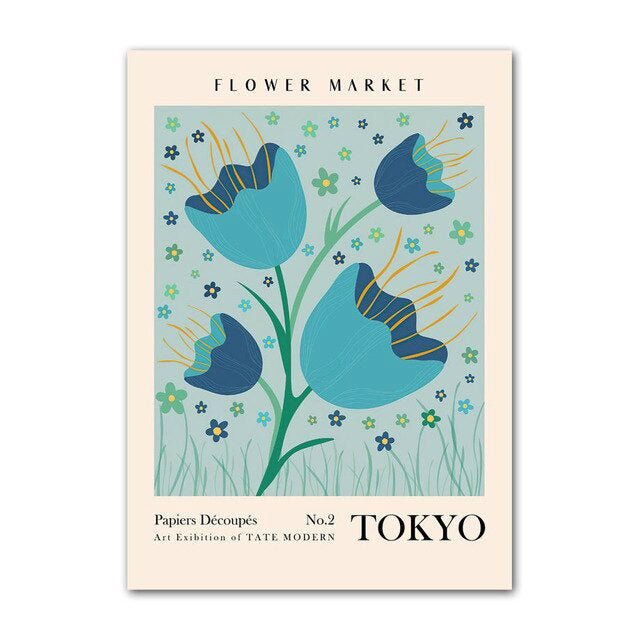 paint art flowers wall poster flower market canvas wall art roomtery