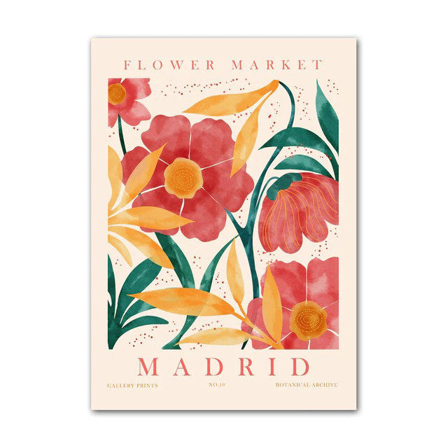 paint art flowers wall poster flower market canvas wall art roomtery