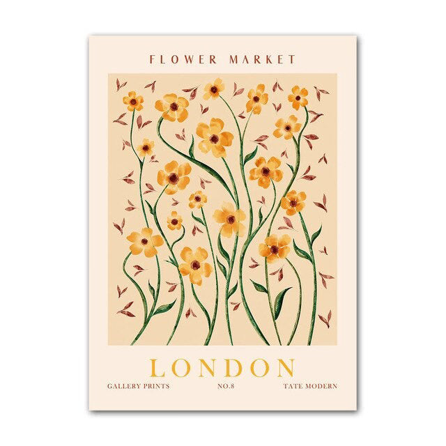 paint art flowers wall poster flower market canvas wall art roomtery