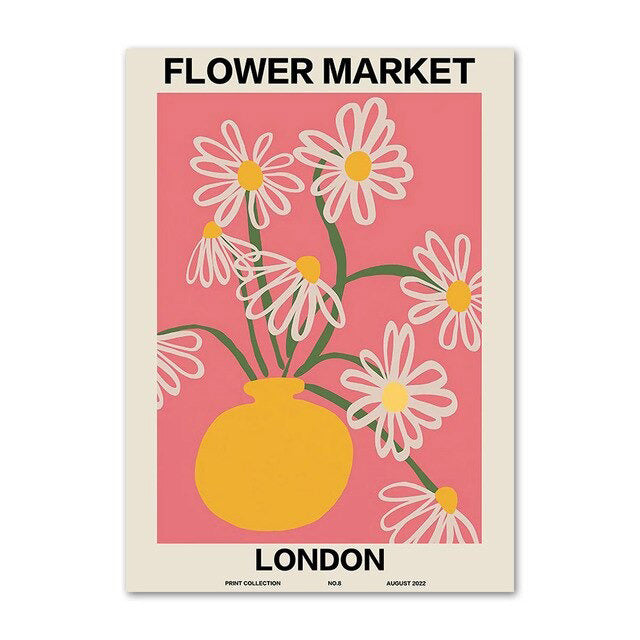 flower market gallery wall canvas wall art aesthetic posters roomtery