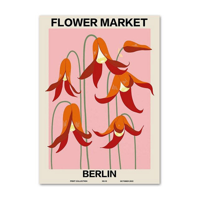 flower market gallery wall canvas wall art aesthetic posters roomtery