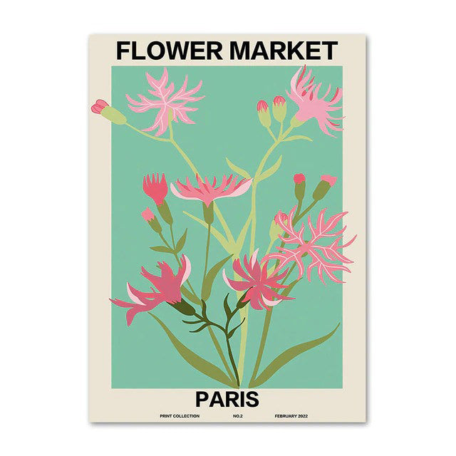 flower market gallery wall canvas wall art aesthetic posters roomtery