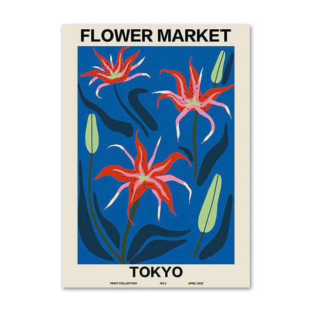 flower market gallery wall canvas wall art aesthetic posters roomtery