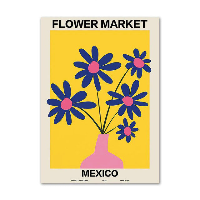 flower market gallery wall canvas wall art aesthetic posters roomtery