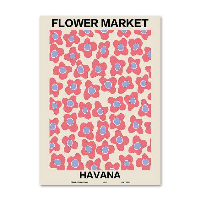flower market gallery wall canvas wall art aesthetic posters roomtery