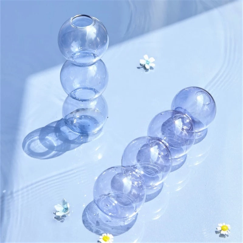 colored glass bubble vase danish pastel aesthetic blowed glass aesthetic table vase roomtery