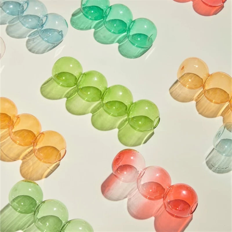 colored glass bubble vase danish pastel aesthetic blowed glass aesthetic table vase roomtery