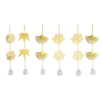 Golden Leaves Crystal Suncatcher