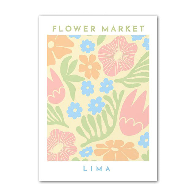 yellow flowers pastel golden floral print aesthetic wall art print roomtery