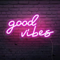wall hanging neon sign good vibes aesthetic wall decor roomtery