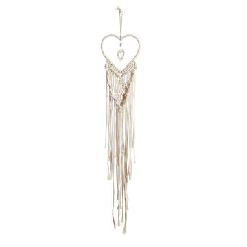 heart shaped macrame wall hanging aesthetic decor roomtery