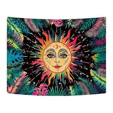 indian sun moon tropics aesthetic wall hanging tapestry art print roomtery
