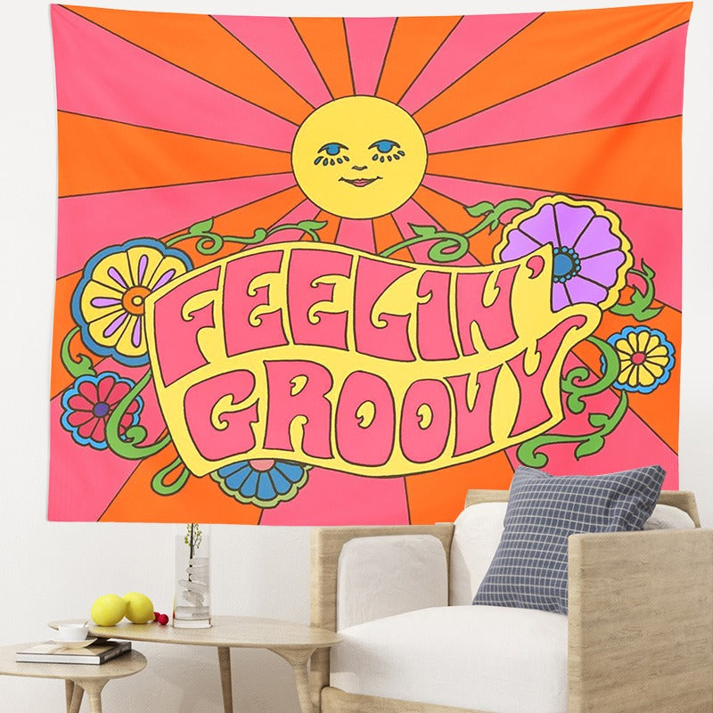 indie room aesthetic decor tapestry feeling groovy print roomtery