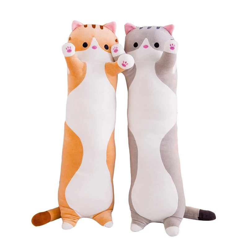 long sausage cat kawaii cute cat plushie pillow aesthetic decor roomtery