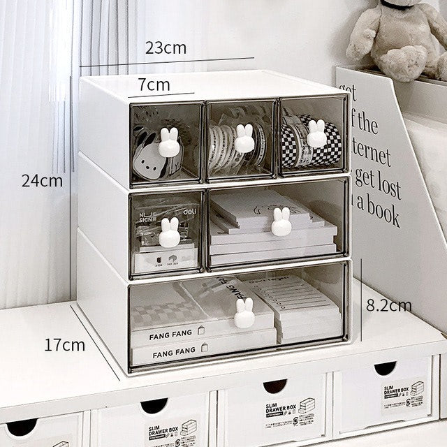 white kawaii desktop drawer storage box organizer roomtery