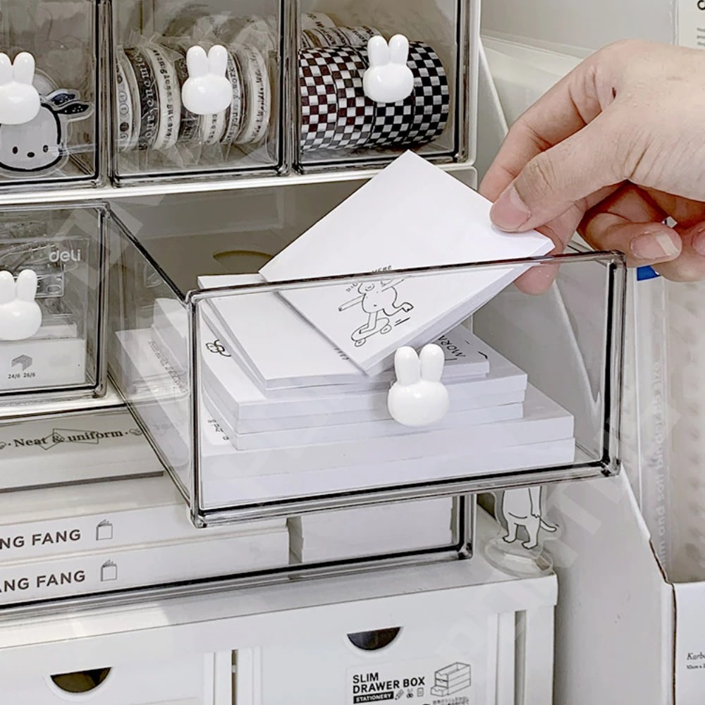 white kawaii desktop drawer storage box organizer roomtery