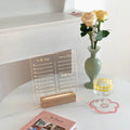 korean aesthetic room acrylic memo note board led wooden stand roomtery