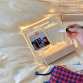 korean aesthetic room acrylic memo note board led wooden stand roomtery
