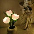 led potted tulip night light flower lamp roomtery