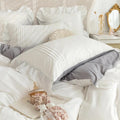 kawaii korean aesthetic ruffle bedding set roomtery
