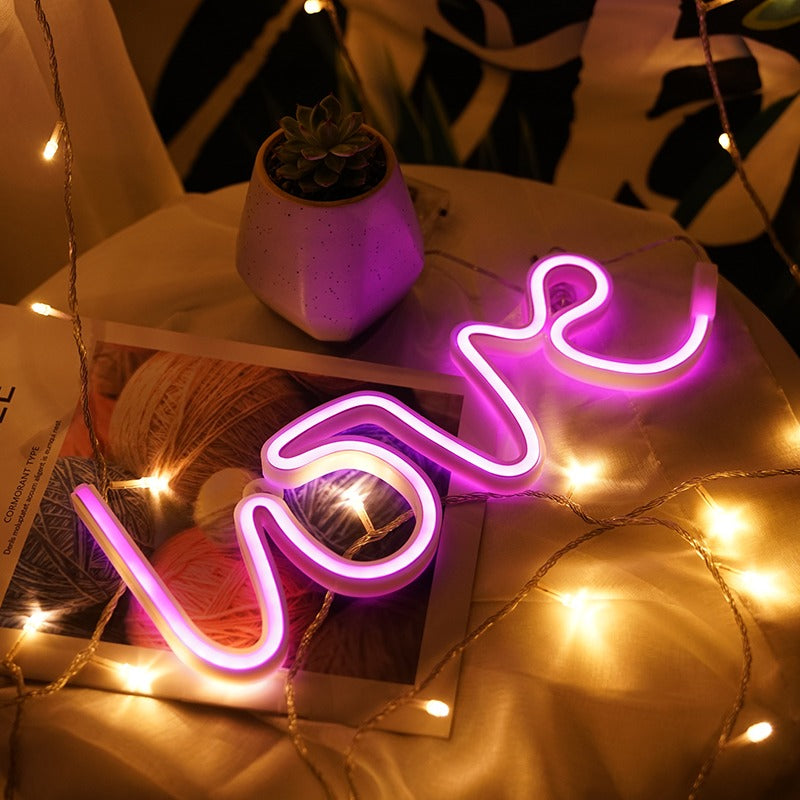 soft girl egirl room aesthetic love wall neon sign led purple