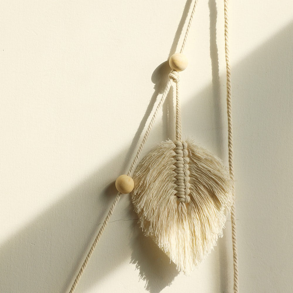 macrame leaf tassels wall hanging decor roomtery