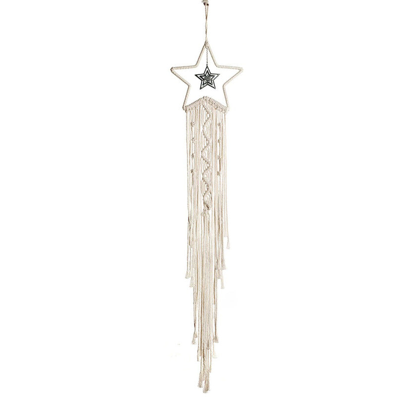 macrame wall hanging star shaped dream catcher boho aesthetic room decor