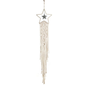 macrame wall hanging star shaped dream catcher boho aesthetic room decor