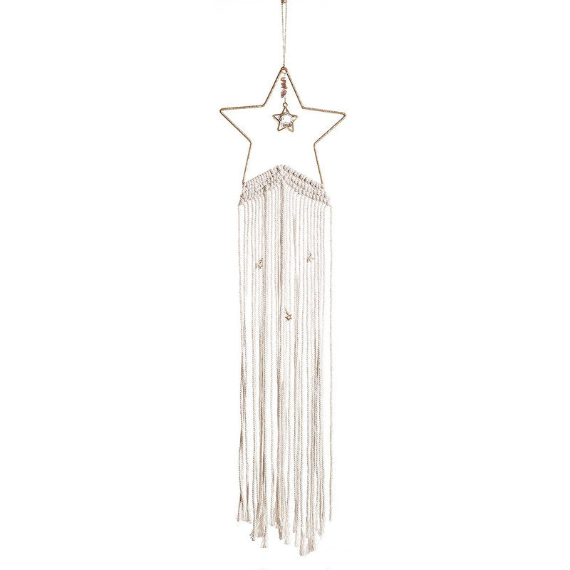 macrame wall hanging star shaped dream catcher boho aesthetic room decor