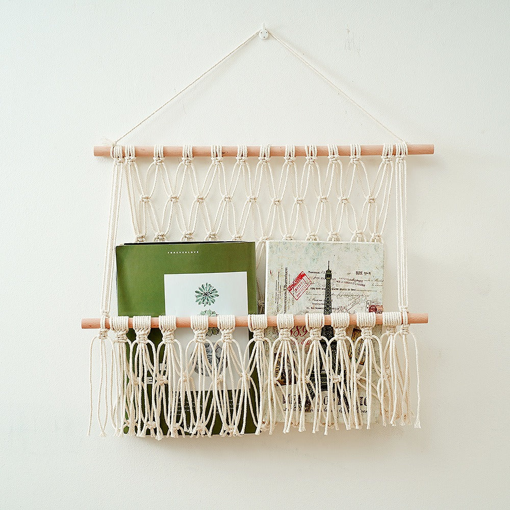 macrame pocket plant hanger Macrame Wall Pocket