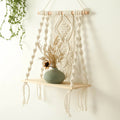 macrame wall hanging shelf boho aesthetic room decor roomtery