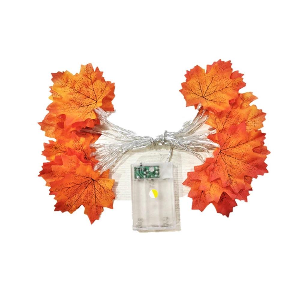Fall Maple Leaf Garland string lights cottagecore aesthetic roomtery