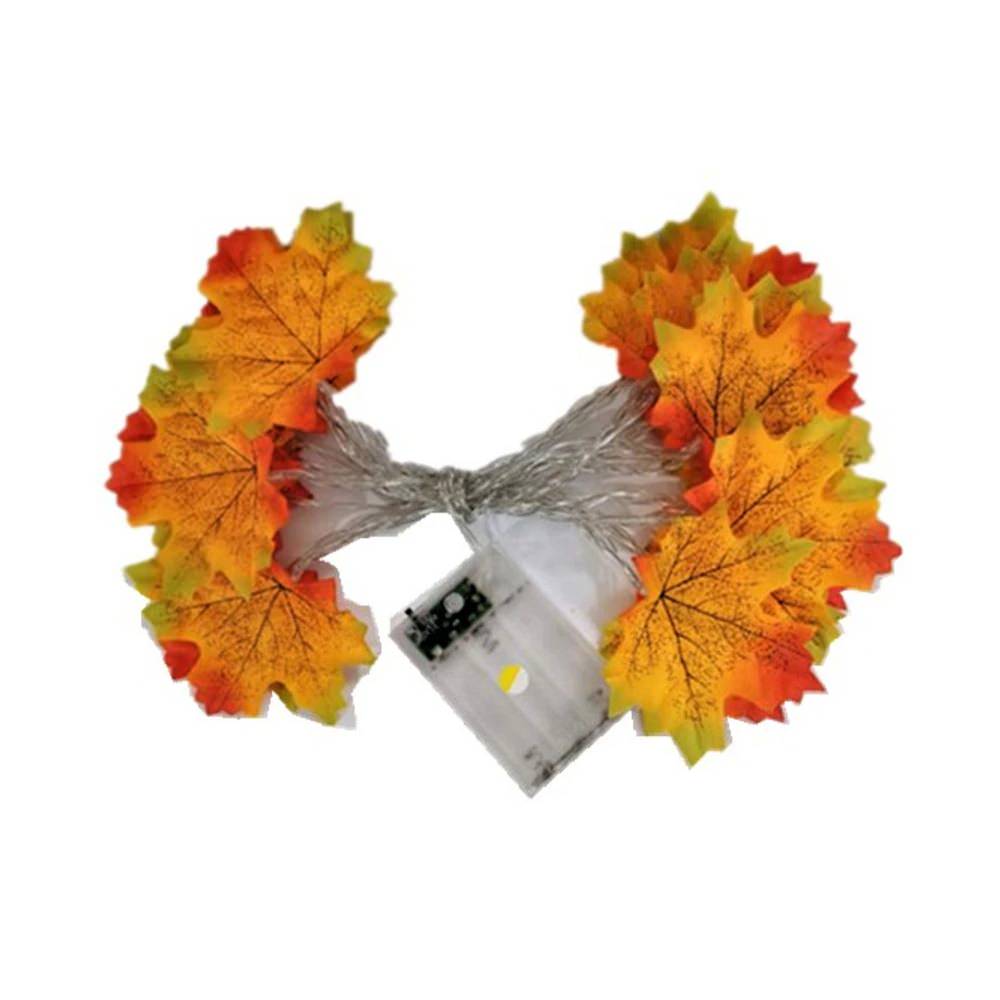 Fall Maple Leaf Garland string lights cottagecore aesthetic roomtery