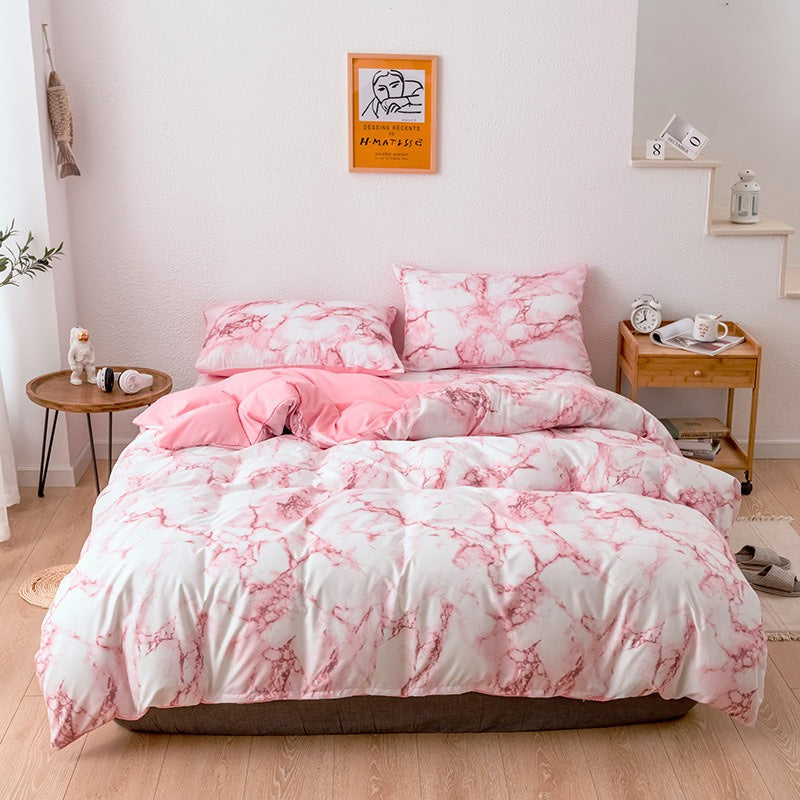 trending viral marble duvet cover bed sheets aesthetic bedding set roomtery