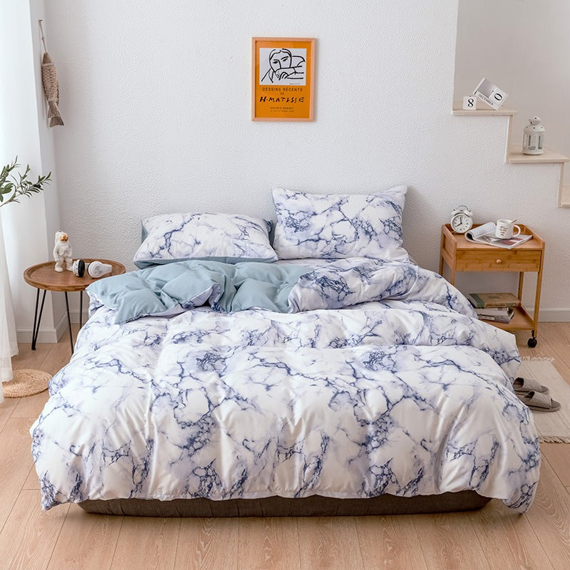 trending viral marble duvet cover bed sheets aesthetic bedding set roomtery