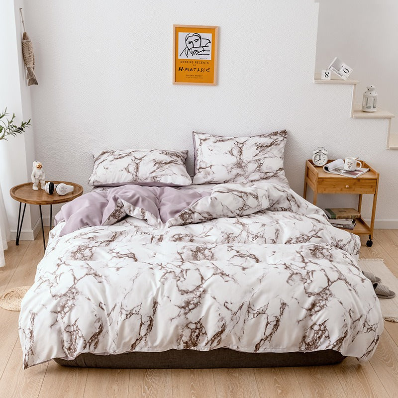 trending viral marble duvet cover bed sheets aesthetic bedding set roomtery