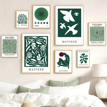 matisse cut outs green theme gallery wall art aesthetic posters roomtery