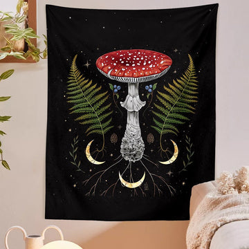 Midnight Mushroom Tapestry