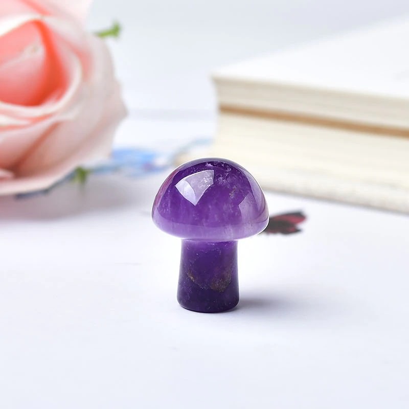 Crystal Mushroom Sculpture Crystal Sculptures Hand Carved Gemstone Mushrooms Decor Stone and Crystals Figurine roomtery