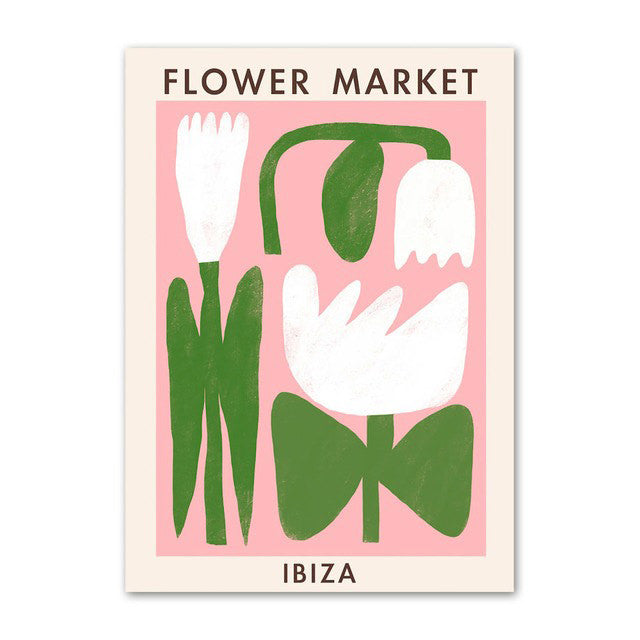 vibrant colorful flower market modern aesthetic canvas wall art prints roomtery