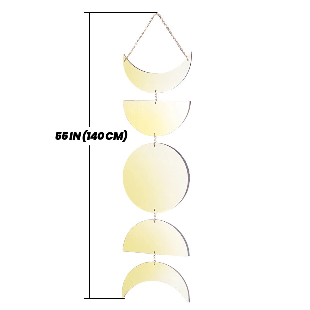silver mirror moon phases wall decor roomtery
