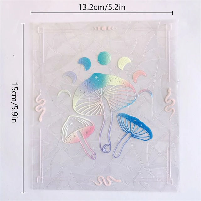sunlight sun catcher stickers window rainbow light sticker mushroom aesthetic print roomtery
