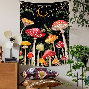 Indie Night Mushrooms Tapestry