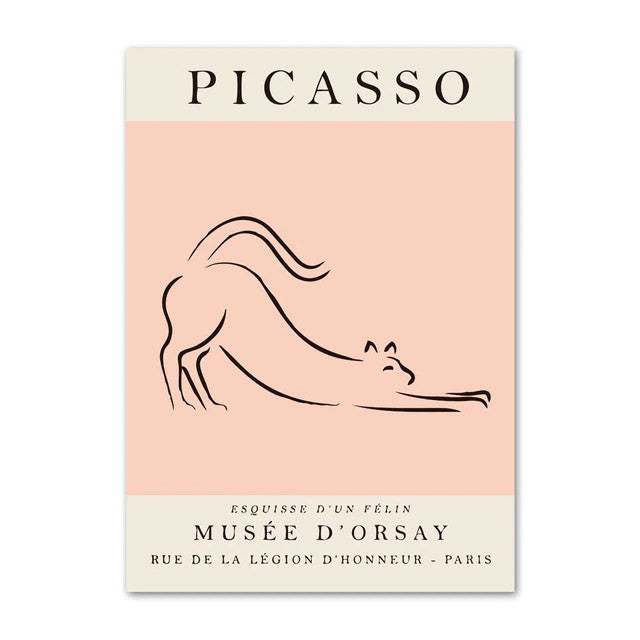 pastel color outline aesthetic art hoe canvas wall art print picasso aesthetic posters roomtery