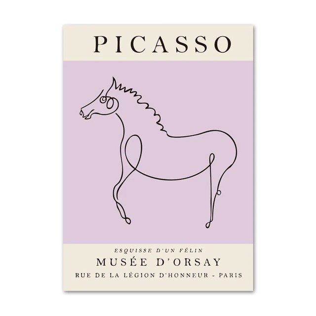 pastel color outline aesthetic art hoe canvas wall art print picasso aesthetic posters roomtery